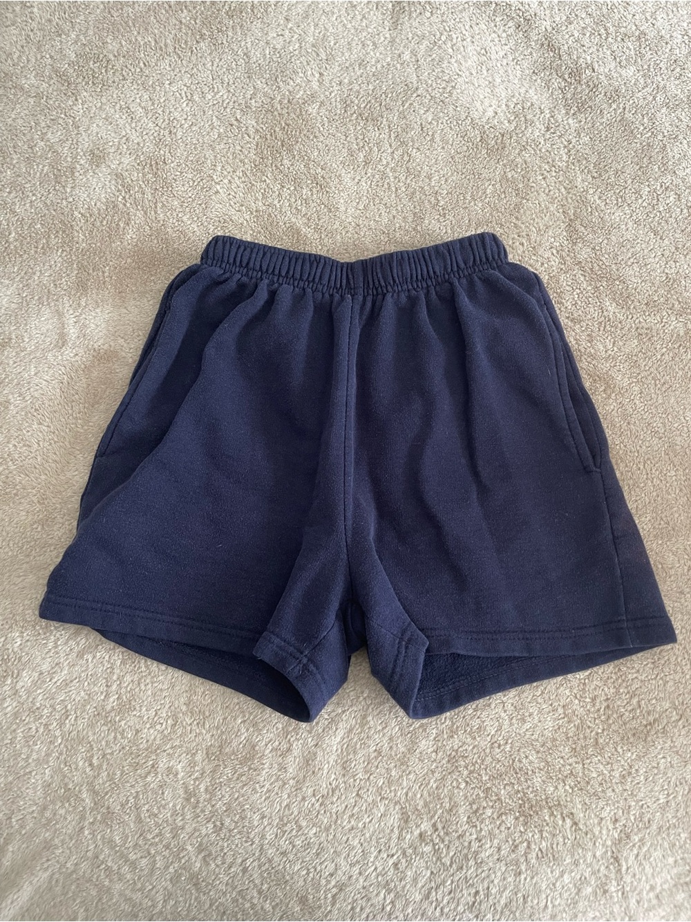 PrettyLittleThing Navy Elastic Waist Casual Shorts